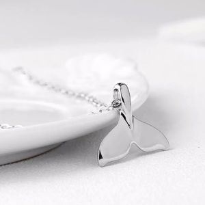 Silver Whale Tail Fin Necklace
